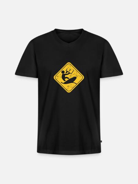 Cadeau de surf kitesurf kitesurf - T-shirt encolure en V Premium bio Homme - noir