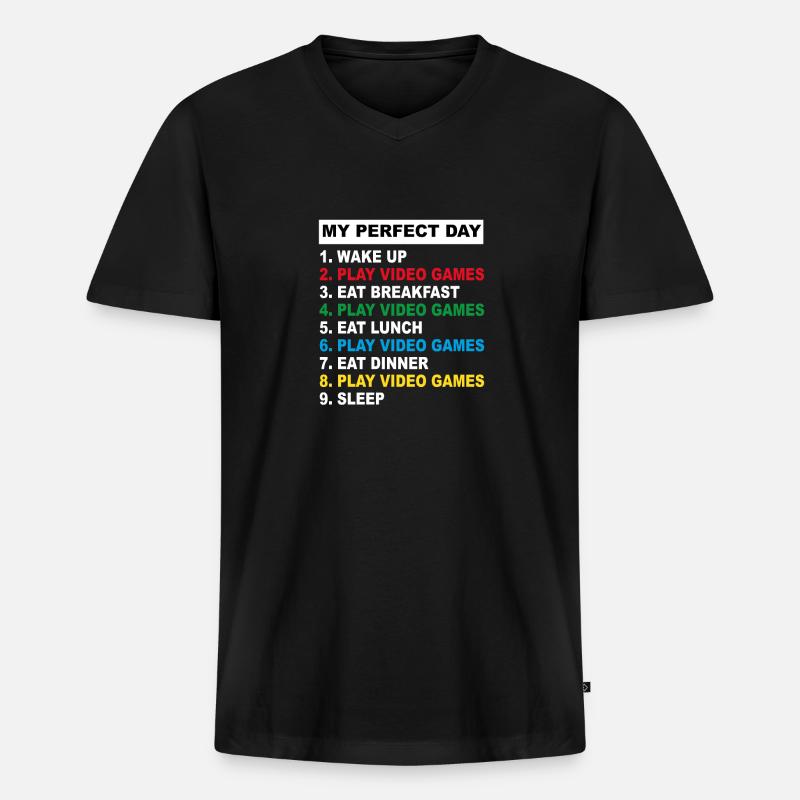 Funny Programmer Computer Gamer Gift - Men's Premium Organic T-shirt with V-neck - black