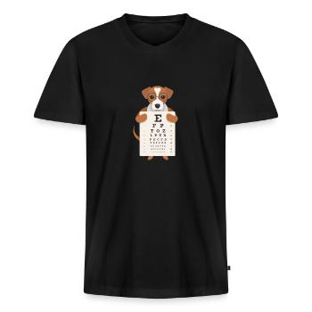 Gli occhiali da vista per oculisti per bambini riconoscono le lettere - Maglietta ecologica premium da uomo con scollo a V - nero - Fronte - Nico (187cm)