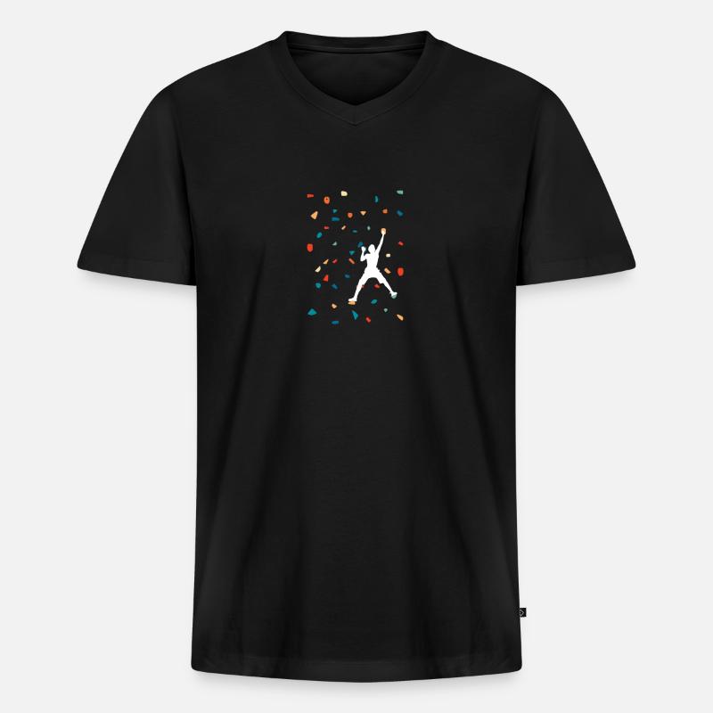 Klettern - Bouldern Boulder - Männer Premium Bio T-Shirt mit V-Ausschnitt - Schwarz