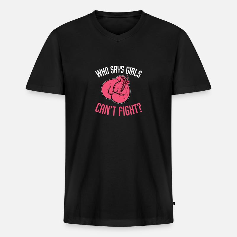 Mädchen-Kampf Cancer Supporter Geschenk - Männer Premium Bio T-Shirt mit V-Ausschnitt - Schwarz