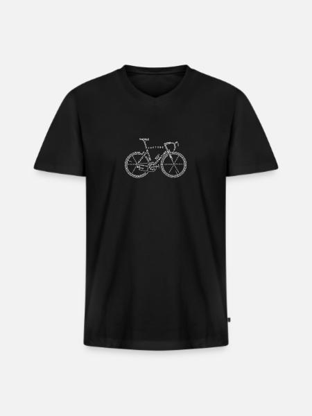 Bicyclette - T-shirt encolure en V Premium bio Homme - noir