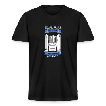 Orgel Organist Orgelspieler Pfeifen Orgeler Kirche - Männer Premium Bio T-Shirt mit V-Ausschnitt - Schwarz - Vorne - Nico (187cm)