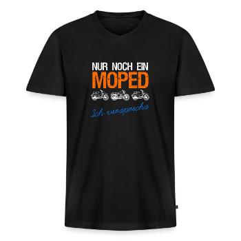 Simson Shirt Geschenkidee Nur noch ein Moped S51 - Männer Premium Bio T-Shirt mit V-Ausschnitt - Schwarz - Vorne - Nico (187cm)