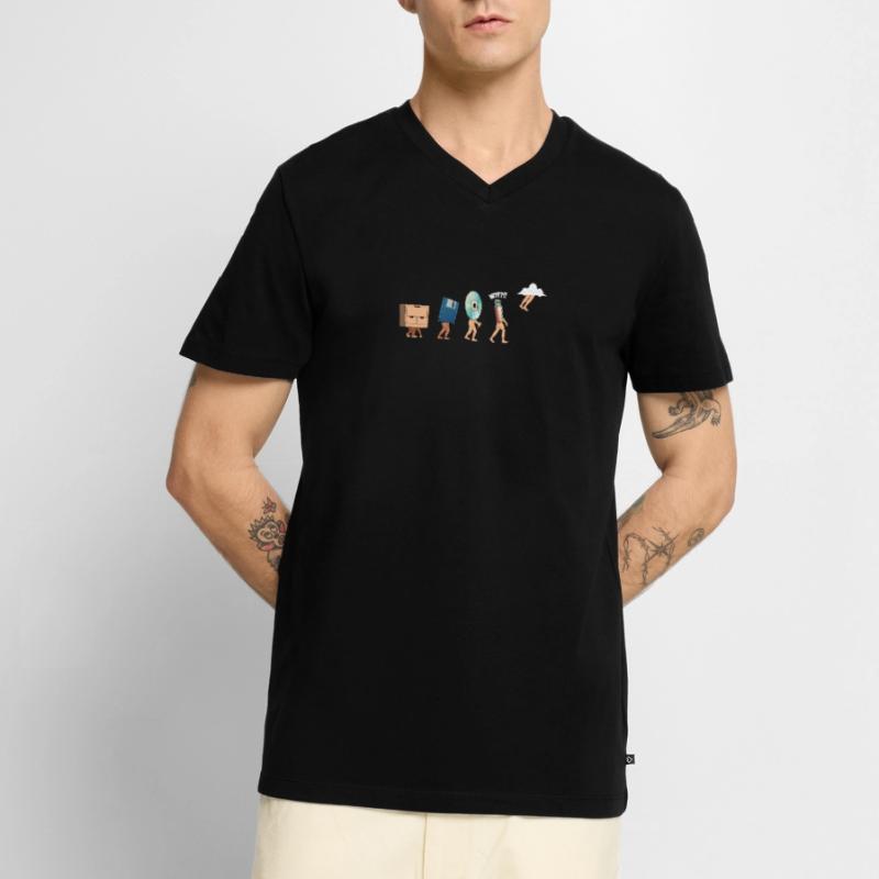Cloud Computing Evolution - Geschenkidee für Nerd Männer Premium Bio T-Shirt mit V-Ausschnitt