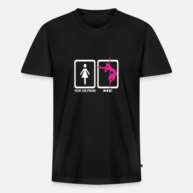 Pole Dance - Männer Premium Bio T-Shirt mit V-Ausschnitt - Schwarz