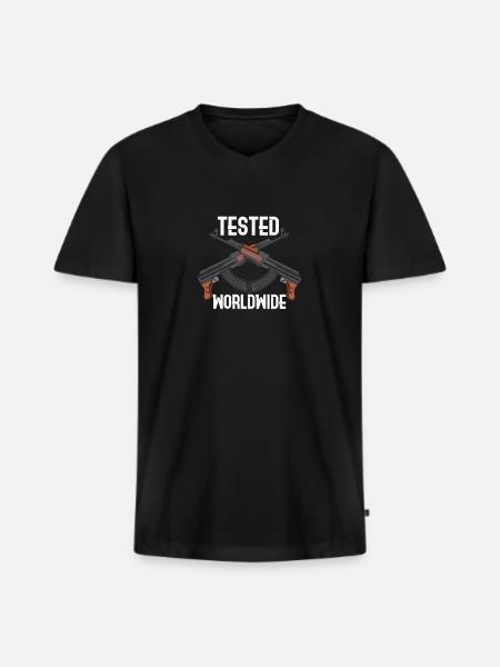 AK-47 RIFLE: Tested Worldwide - Men's Premium Organic T-shirt with V-neck - black