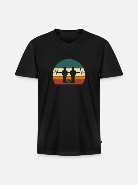 Vintage tafelvoetbal tafel tafelvoetbal tafelvoetbal - Mannen Premium Bio T-shirt met V-hals - zwart
