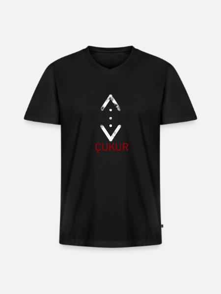 Cukur mit schrift - Männer Premium Bio T-Shirt mit V-Ausschnitt - Schwarz