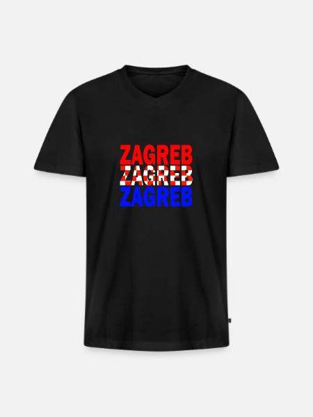 Zagreb - T-shirt encolure en V Premium bio Homme - noir
