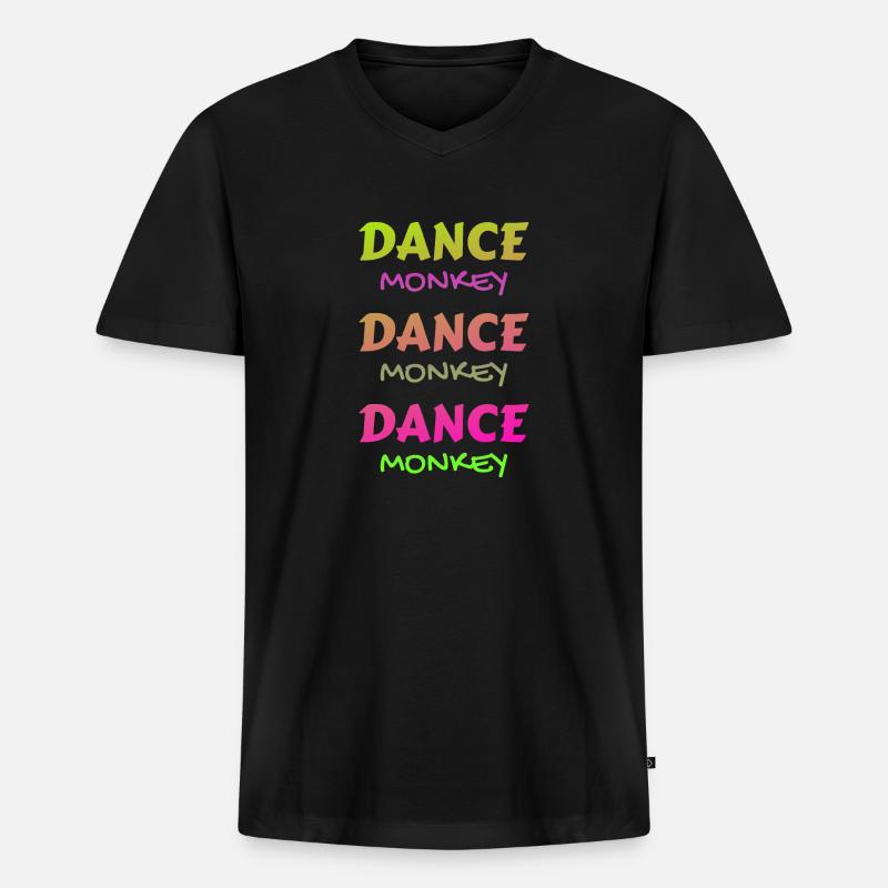 Dance Monkey bunt schön einzigartig - Männer Premium Bio T-Shirt mit V-Ausschnitt - Schwarz