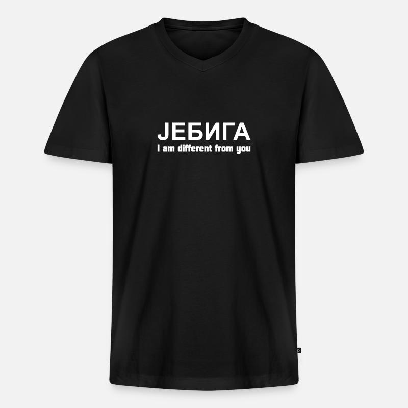 jebiga anders2 - Männer Premium Bio T-Shirt mit V-Ausschnitt - Schwarz