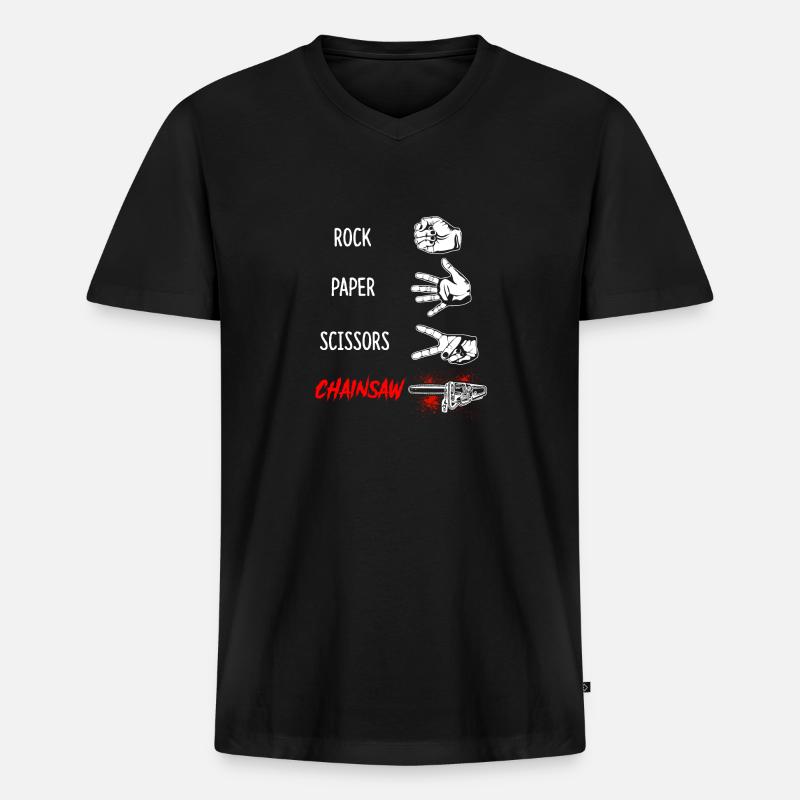 Menuisier menuisier menuisier menuisier - T-shirt encolure en V Premium bio Homme - noir