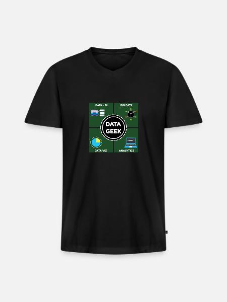 Talk Data To me Data Science and Datascientist - Men's Premium Organic T-shirt with V-neck - black