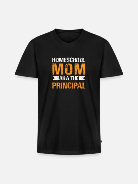 Funny Homeschool Mom Aka Der Direktor - Männer Premium Bio T-Shirt mit V-Ausschnitt - Schwarz