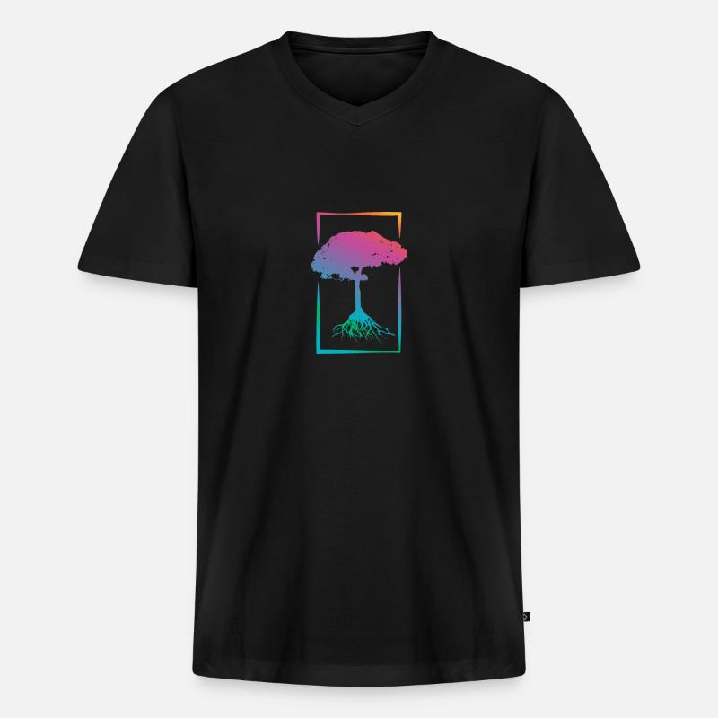 Mutter Natur - Männer Premium Bio T-Shirt mit V-Ausschnitt - Schwarz
