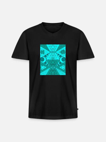 Sacred Geometry Turquoise BytheManzanitas - Men's Premium Organic T-shirt with V-neck - black