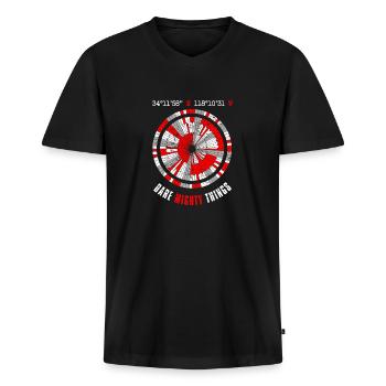 Dare Mighty Things Perseverance Mars Rover Landing - T-shirt encolure en V Premium bio Homme - noir - Devant - Nico (187cm)