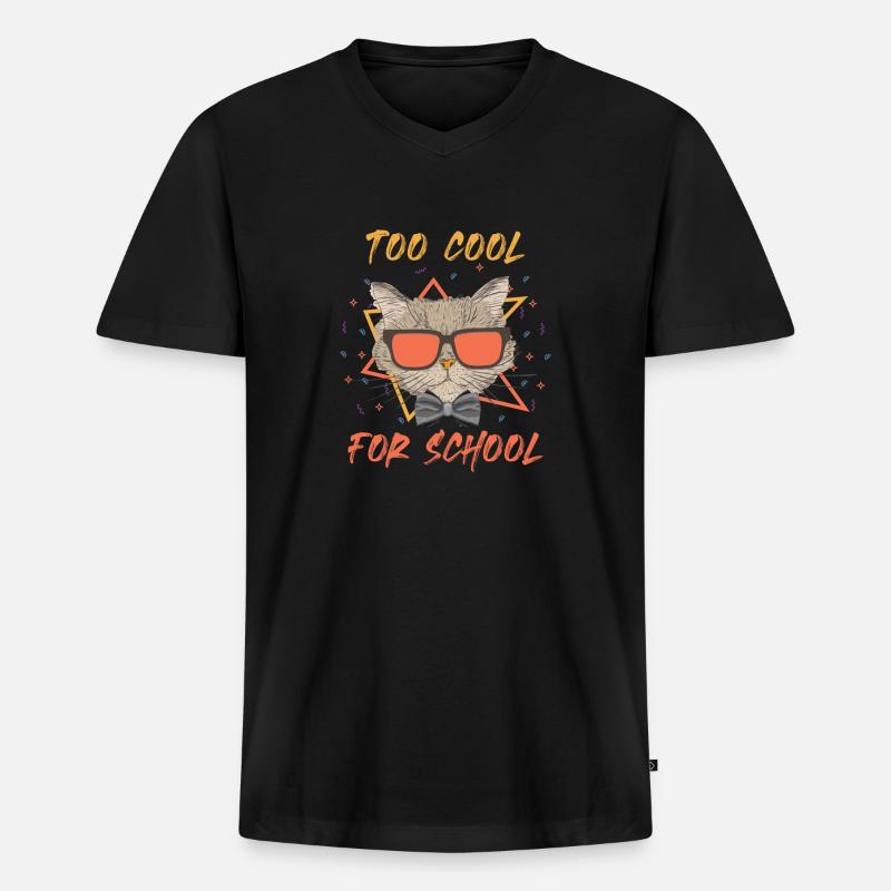 Too Cool For School - Männer Premium Bio T-Shirt mit V-Ausschnitt - Schwarz