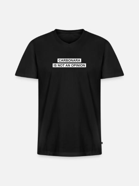 Carbonara is not an opinion - Men's Premium Organic T-shirt with V-neck - black