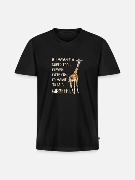 Funny Kvinders Giraffe Lover Girl Citat Siger Joke - Premium økologisk T-shirt med V-hals til mænd - sort