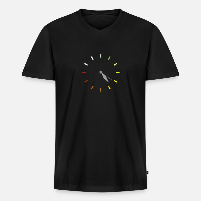 Clock Time Marijuana Stoner - Männer Premium Bio T-Shirt mit V-Ausschnitt - Schwarz