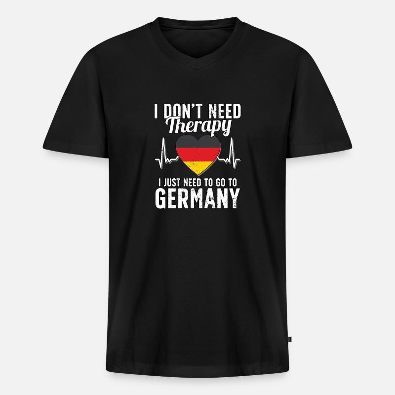 Germany flag I German Souvenirs - Männer Premium Bio T-Shirt mit V-Ausschnitt - Schwarz