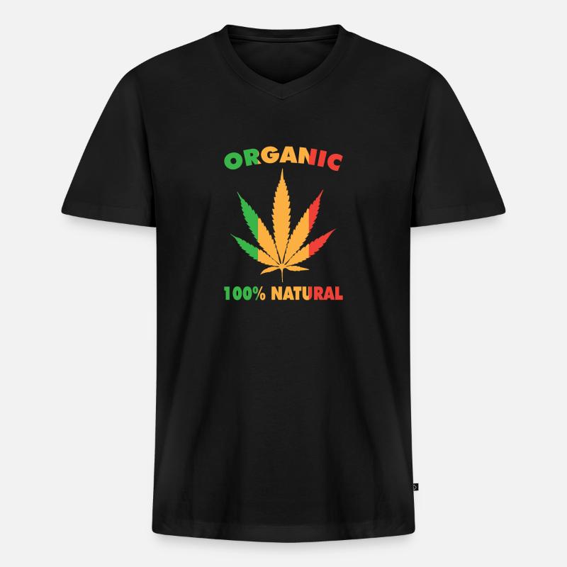Reggae - Männer Premium Bio T-Shirt mit V-Ausschnitt - Schwarz