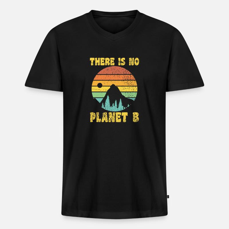 THERE IS NO PLANET B - Männer Premium Bio T-Shirt mit V-Ausschnitt - Schwarz