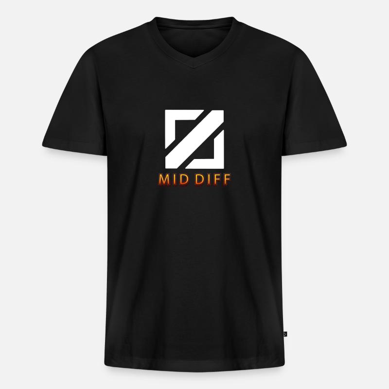 mid diff Tilter tilted gaming - Männer Premium Bio T-Shirt mit V-Ausschnitt - Schwarz