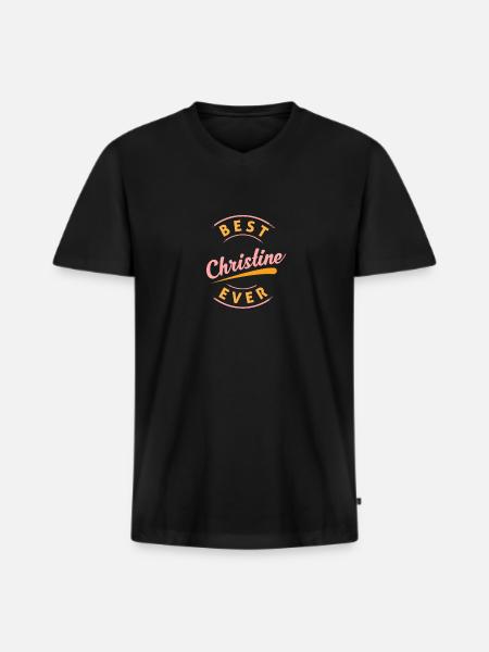 Best Christine Ever - Men's Premium Organic T-shirt with V-neck - black