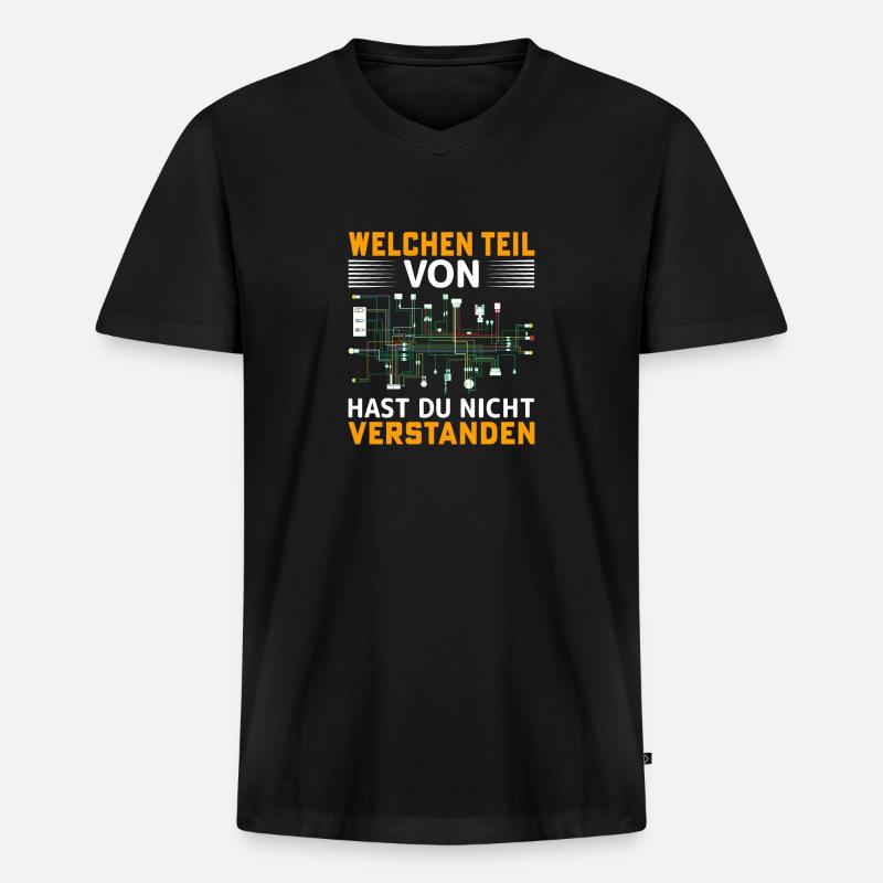 Schaltplan Elektriker Geschenk - Männer Premium Bio T-Shirt mit V-Ausschnitt - Schwarz