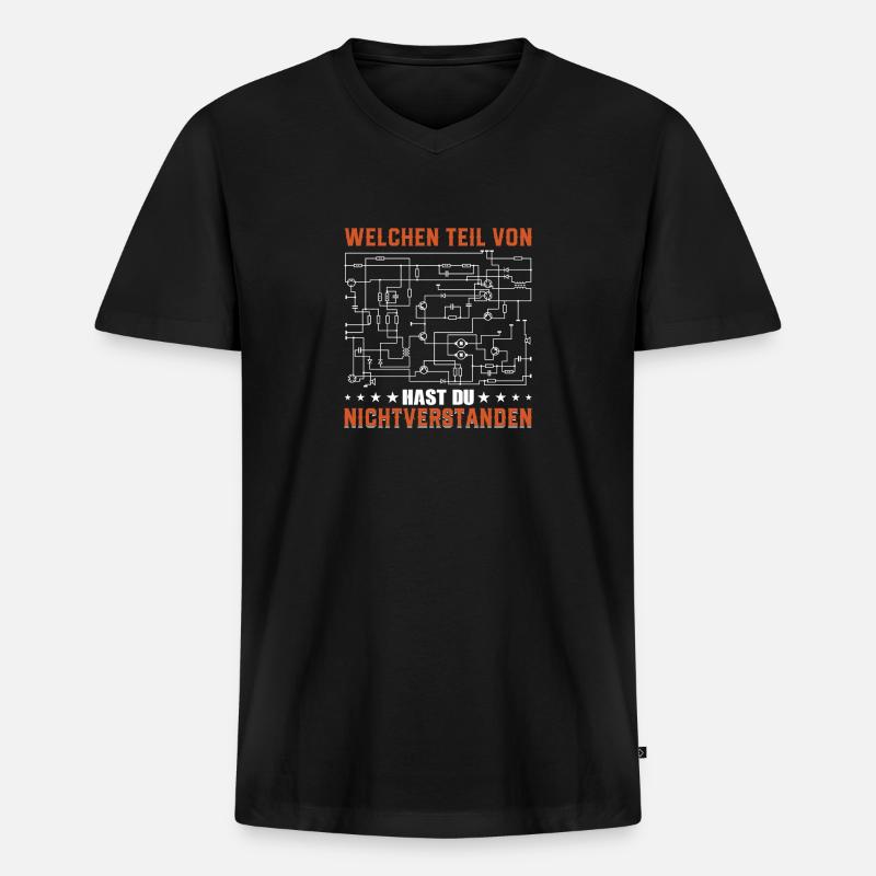 Elektroniker Elektriker Schaltplan - Männer Premium Bio T-Shirt mit V-Ausschnitt - Schwarz