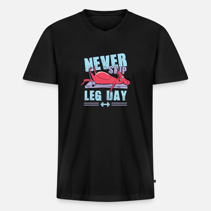 Leg Day Workout Meme - Männer Premium Bio T-Shirt mit V-Ausschnitt - Schwarz