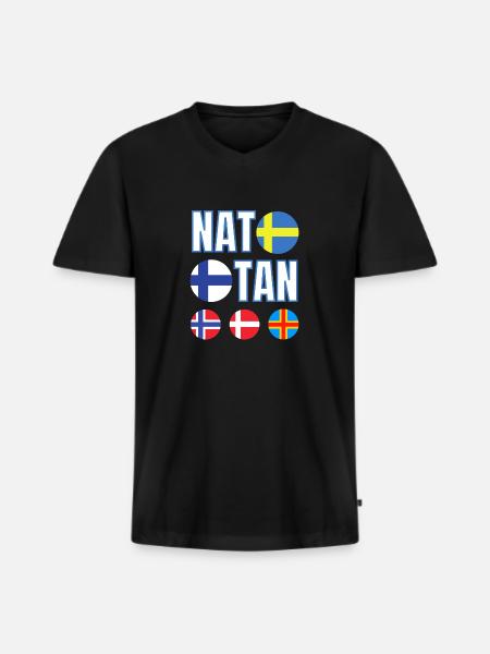 NATO I tager Finland Sverige plus Norge Danmark Island - Premium økologisk T-shirt med V-hals til mænd - sort