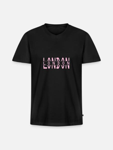 Londres - T-shirt encolure en V Premium bio Homme - noir