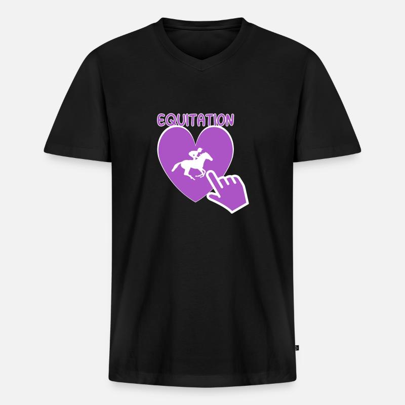 Reiten - Reiter Geschenkidee - Männer Premium Bio T-Shirt mit V-Ausschnitt - Schwarz