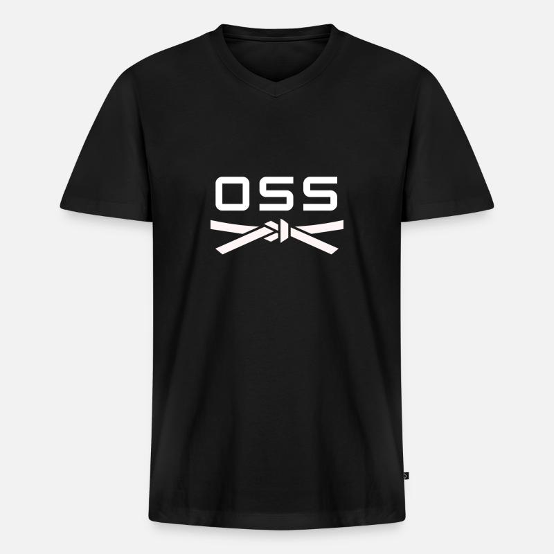Knochen - Judo Geschenkidee - Männer Premium Bio T-Shirt mit V-Ausschnitt - Schwarz