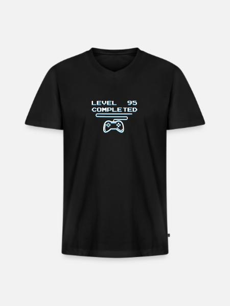 Player 95 - Männer Premium Bio T-Shirt mit V-Ausschnitt - Schwarz