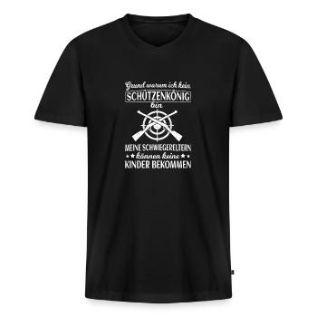 Sportschütze Sportschießen Königskompanie - Männer Premium Bio T-Shirt mit V-Ausschnitt - Schwarz - Vorne - Nico (187cm)