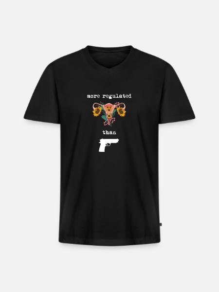 More regulated than guns - Men's Premium Organic T-shirt with V-neck - black