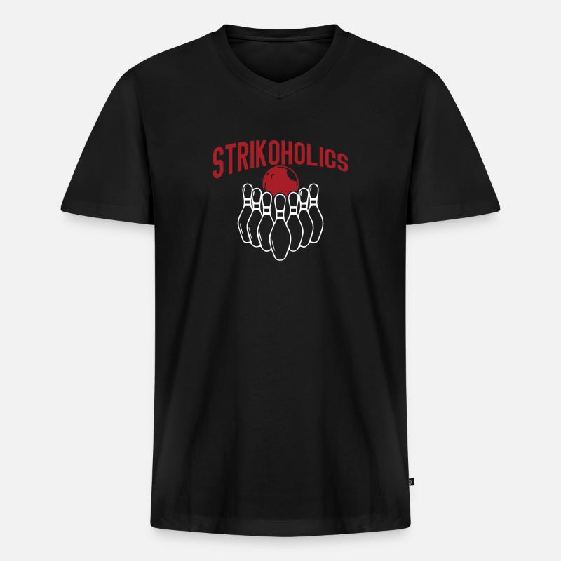 Schlagsüchtiger - Männer Premium Bio T-Shirt mit V-Ausschnitt - Schwarz
