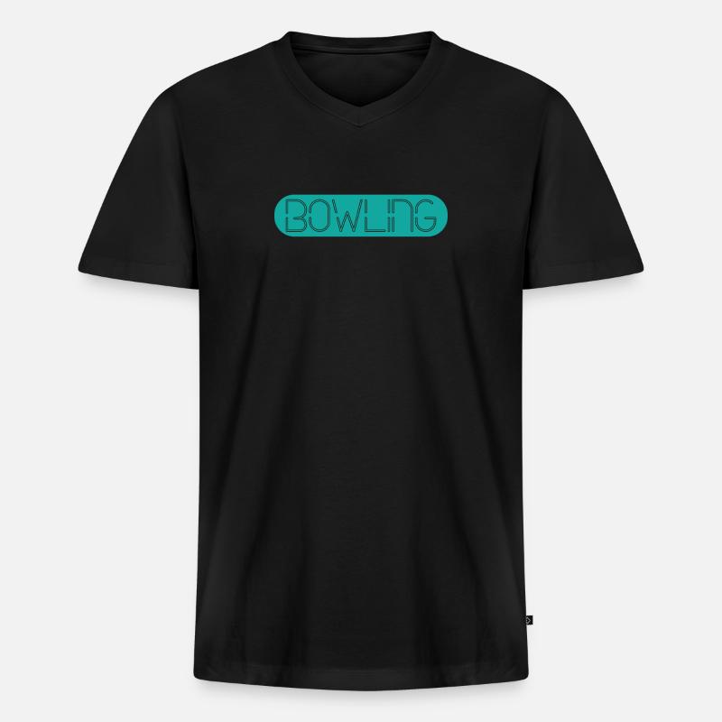 Klassisches Bowling - Männer Premium Bio T-Shirt mit V-Ausschnitt - Schwarz