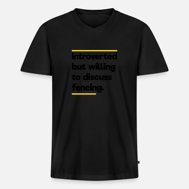 Fechten Geek - Männer Premium Bio T-Shirt mit V-Ausschnitt - Schwarz