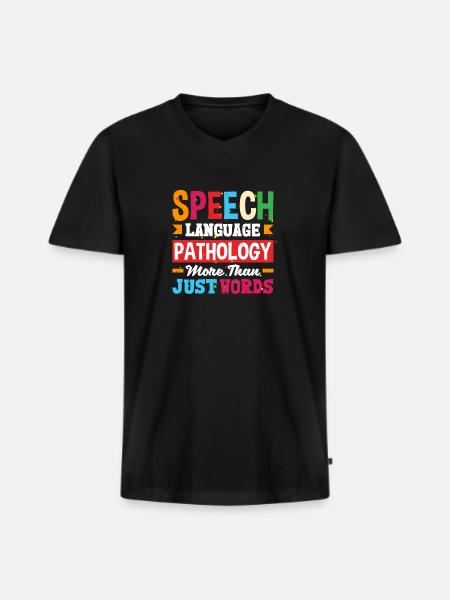 Speech Language Pathologist Speech Therapist - Männer Premium Bio T-Shirt mit V-Ausschnitt - Schwarz