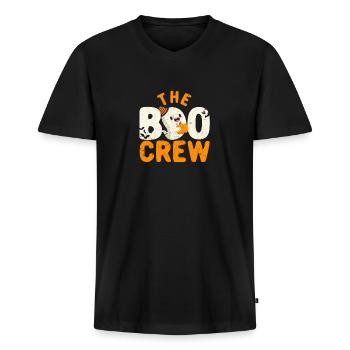 The Boo Crew Passendes Halloween-Pärchen Hexe - Männer Premium Bio T-Shirt mit V-Ausschnitt - Schwarz - Vorne - Nico (187cm)