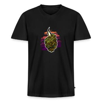 Creepy Candle for Horror Fans - Men's Premium Organic T-shirt with V-neck - black - Front - Nico (187cm)