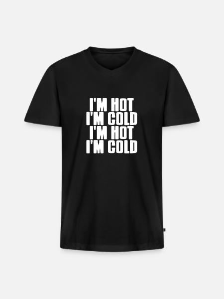 I'm Hot I'm Cold Funny Mood Swing T-Shirt - Men's Premium Organic T-shirt with V-neck - black