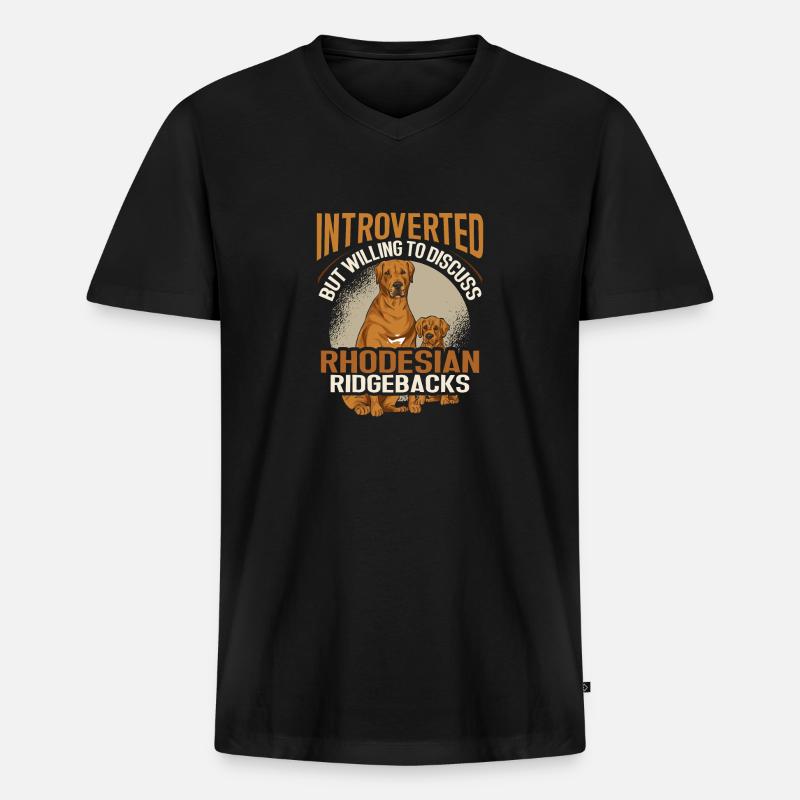 Rhodesian Ridgeback Hund - Männer Premium Bio T-Shirt mit V-Ausschnitt - Schwarz