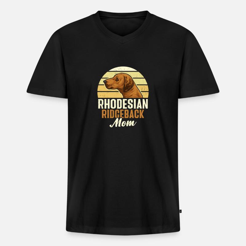 Rhodesian Ridgeback Hund - Männer Premium Bio T-Shirt mit V-Ausschnitt - Schwarz